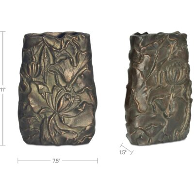 Sabine Cast Aluminum Vase Antique Brass FI-1133-51 FI 1133 51 70