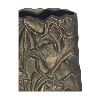 Sabine Cast Aluminum Vase Antique Brass FI-1133-51 FI 1133 51 Sabine closeup shadsilo