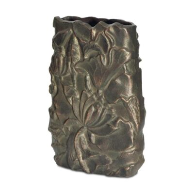 Sabine Cast Aluminum Vase Antique Brass FI-1133-51 FI 1133 51 Sabine diagL shadsilo