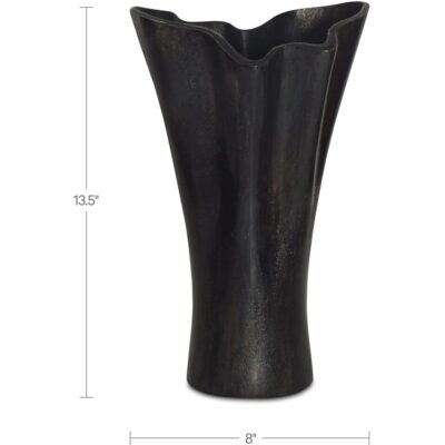 Yeri Cast Aluminum Vase Black FI-1134-02 FI 1134 02 70