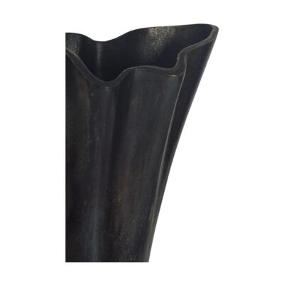 Yeri Cast Aluminum Vase Black FI-1134-02 FI 1134 02 Yeri closeup shadsilo