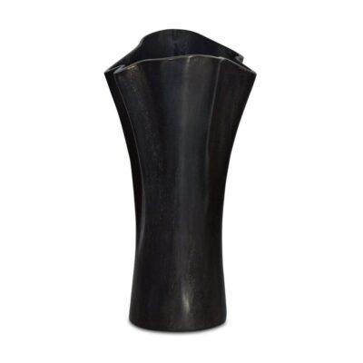 Yeri Cast Aluminum Vase Black FI-1134-02 FI 1134 02 Yeri side right shadsilo