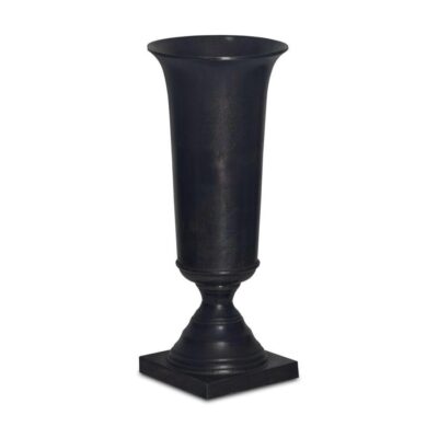 Cassia Cast Aluminum Vase Black FI-1135-02 FI 1135 02 Cassia diagR shadsilo
