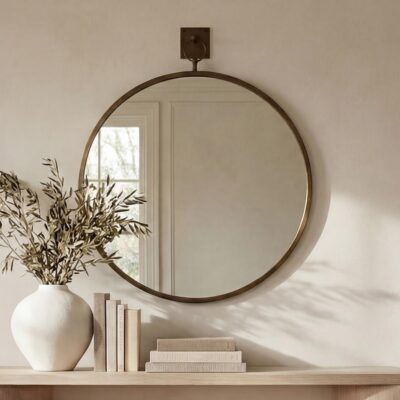 Cameo Mirror Aged Brass 4 Cameo Mirror Aged Brass FI-1146-51 FI 1146 51 10