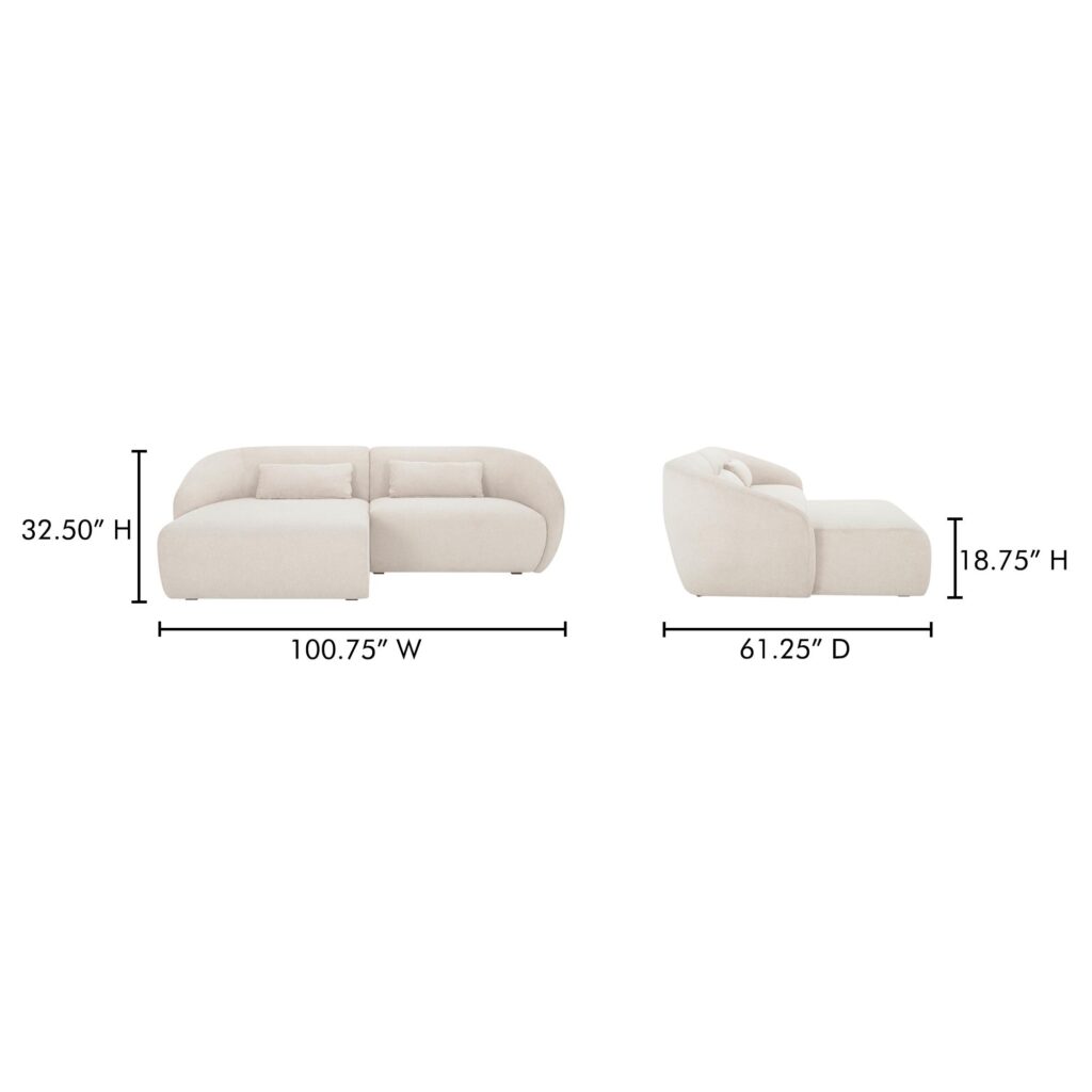 Amelia Nook Modular Left Sectional Warm White - Image 9