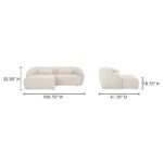 Amelia Nook Modular Left Sectional Warm White FO-1017-18 FO 1017 18 70