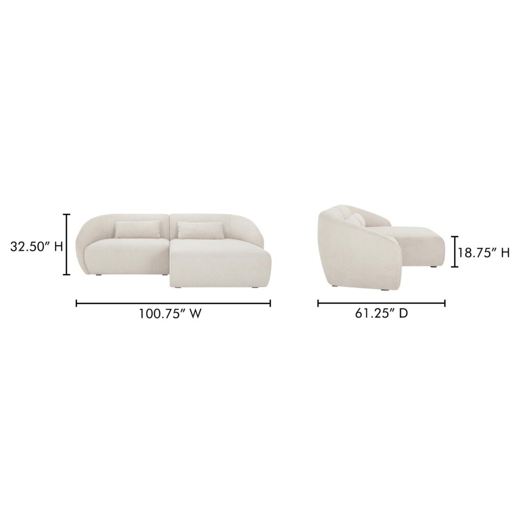 Amelia Nook Modular Right Sectional Warm White - Image 9