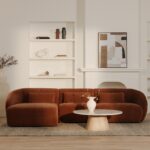 Amelia Lounge Modular Left Sectional Chestnut FO-1019-03 FO 1019 03 50