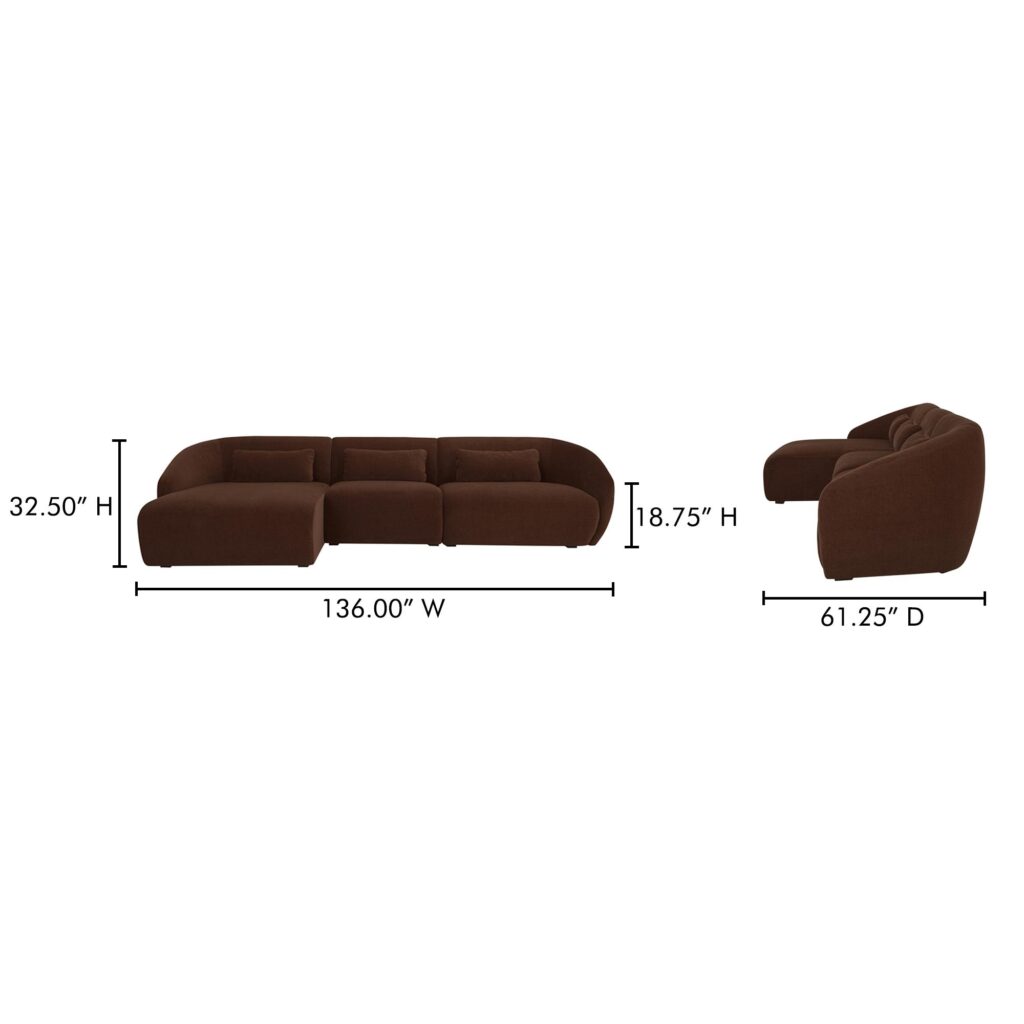 Amelia Lounge Modular Left Sectional Chestnut - Image 11