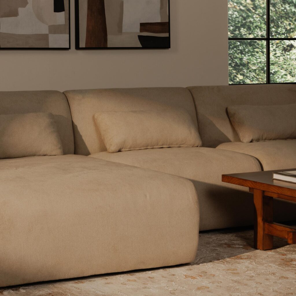 Amelia Lounge Modular Left Sectional Warm White - Image 9