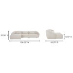 Amelia Lounge Modular Left Sectional Warm White FO-1019-18 FO 1019 18 70