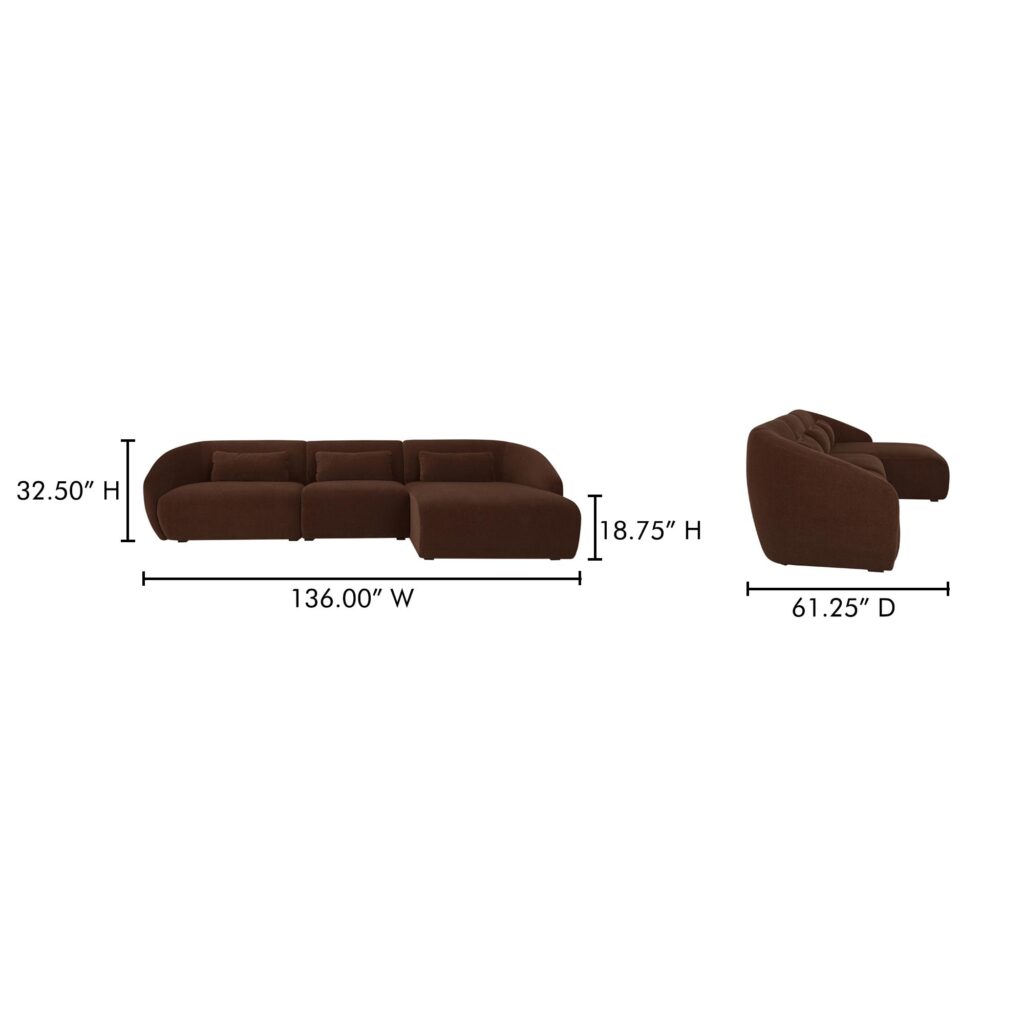 Amelia Lounge Modular Right Sectional Chestnut - Image 11