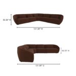 Amelia Classic L-Shaped Modular Left Sectional Chestnut FO-1021-03 FO 1021 03 70
