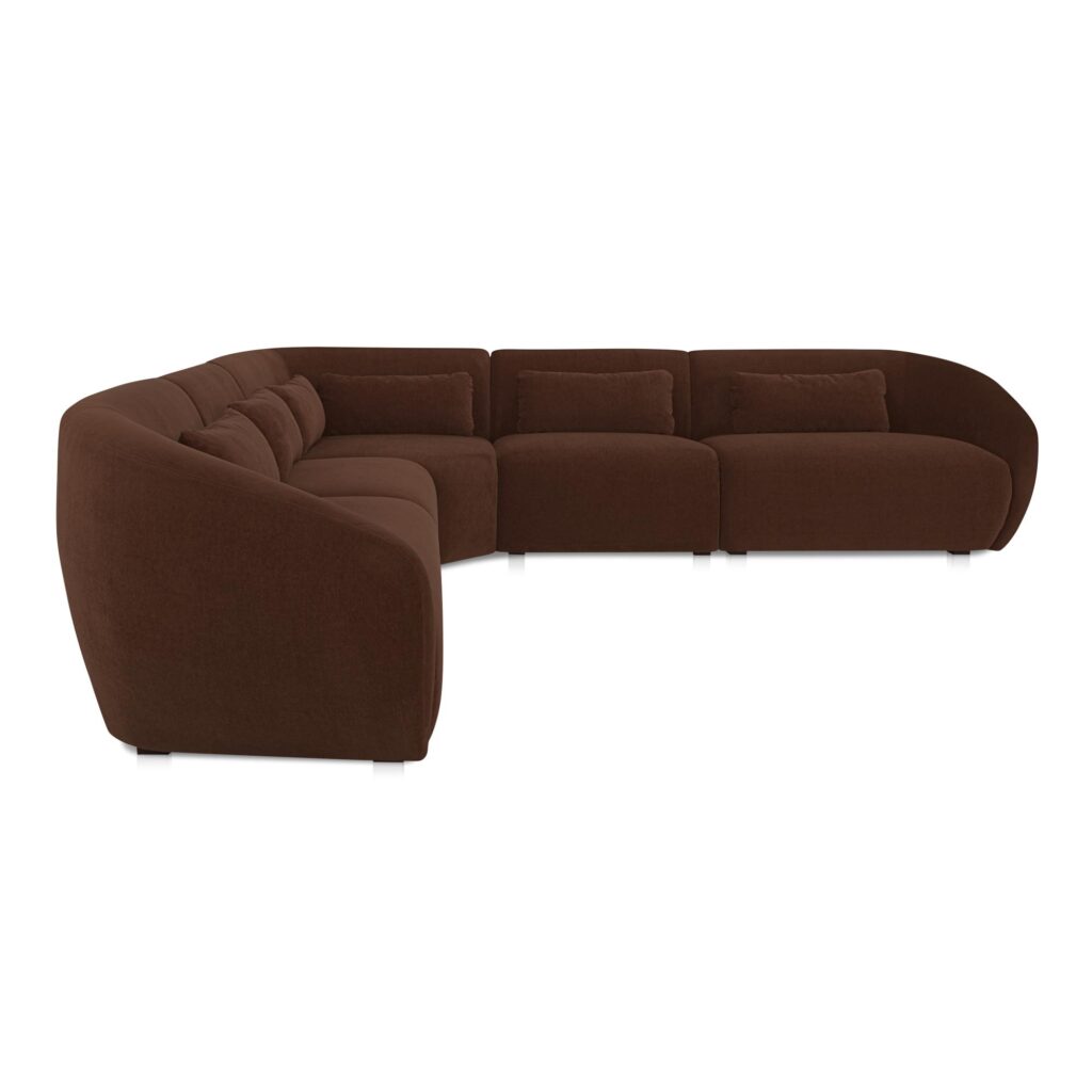 Amelia Classic L-Shaped Modular Left Sectional Chestnut - Image 2