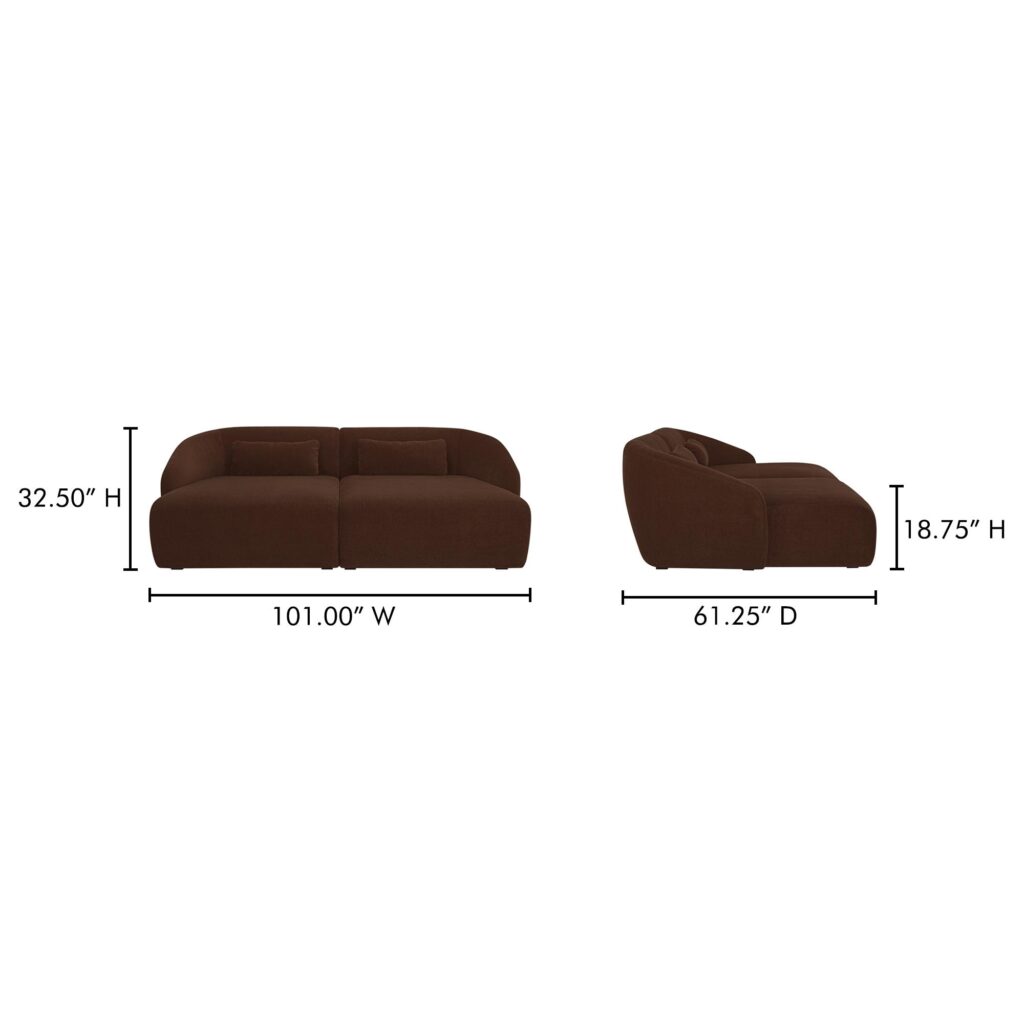 Amelia Double Chaise Modular Sectional Chestnut - Image 9