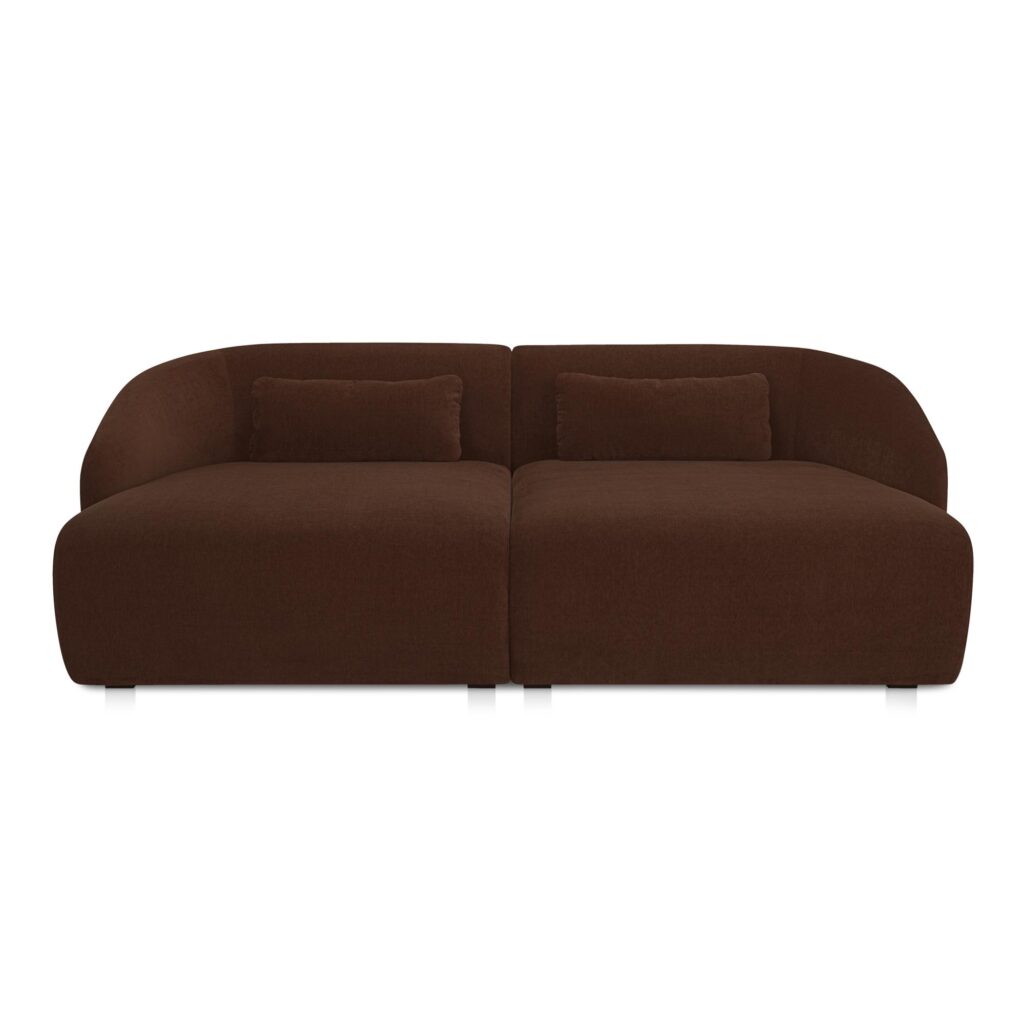 Amelia Double Chaise Modular Sectional Chestnut