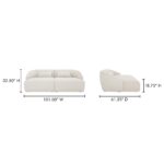 Amelia Double Chaise Modular Sectional Warm White FO-1022-18 FO 1022 18 70