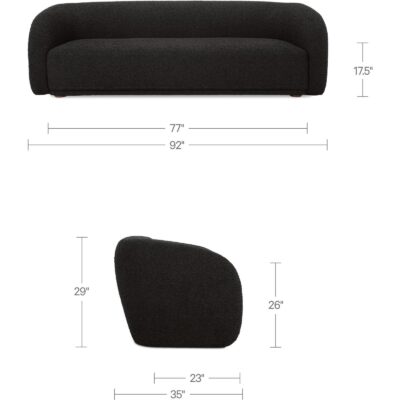 Faye Sofa Black Boucle FO-1029-02 FO 1029 02 70