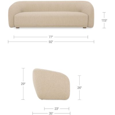 Faye Sofa Beige Boucle FO-1029-34 FO 1029 34 70