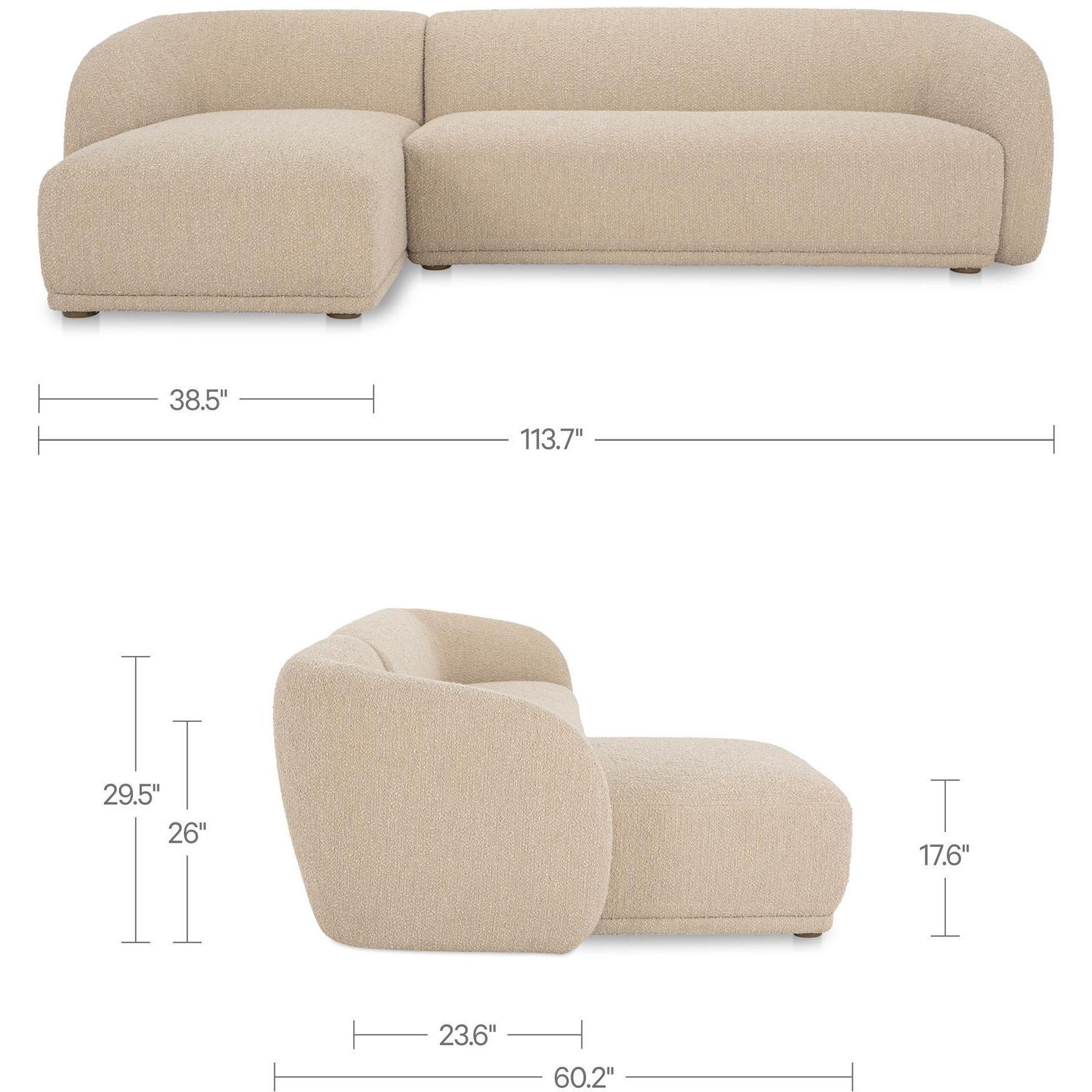 Faye Left Sectional Beige Boucle 5 Faye Left Sectional Beige Boucle - Image 5