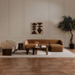 Faye Left Sectional Tan Faux Mohair FO-1030-40-L-0 FO 1030 40 L 0 00