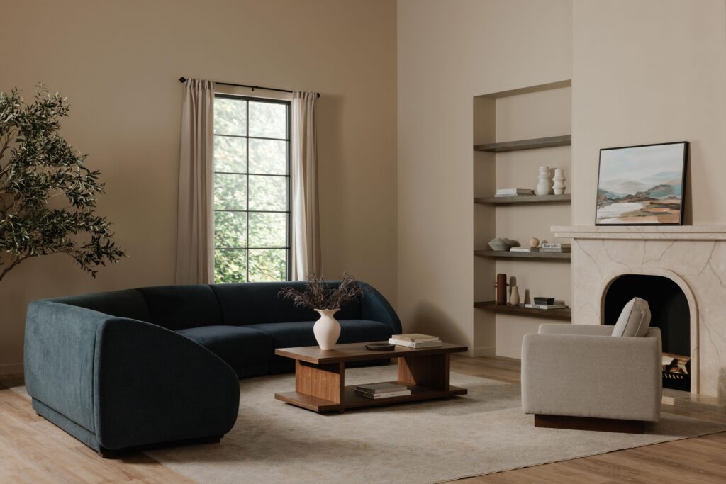 Fraser Left Arm Facing Sofa Deep Blue - Image 8