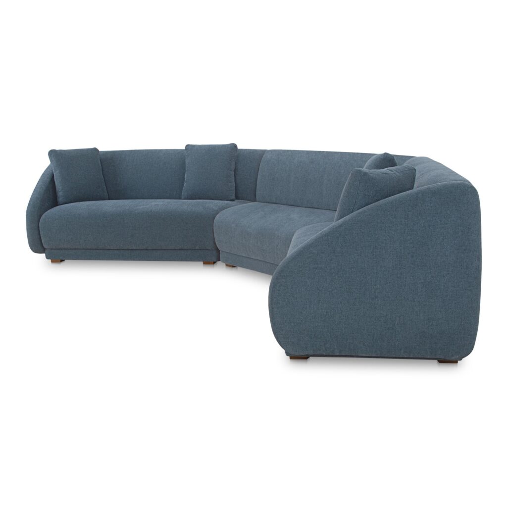 Fraser 3 Piece Modular Sectional with Wedge Slipper Deep Blue - Image 2