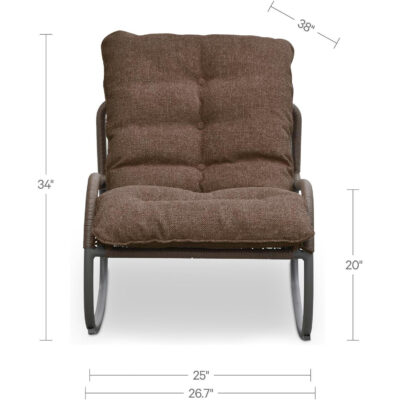 Lyra Outdoor Rocking Chair Brown 17 Lyra Outdoor Rocking Chair Brown GE-1002-03 GE 1002 03 70 dim
