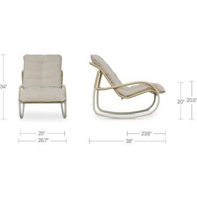 Lyra Outdoor Rocking Chair Beige 5 Lyra Outdoor Rocking Chair Beige GE-1002-34 GE 1002 34 70