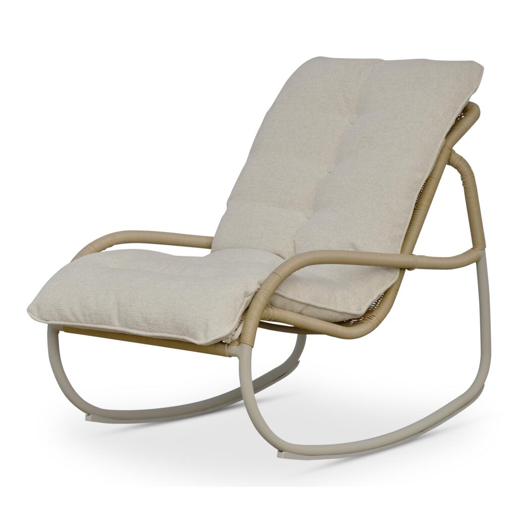 Lyra Outdoor Rocking Chair Beige - Image 3