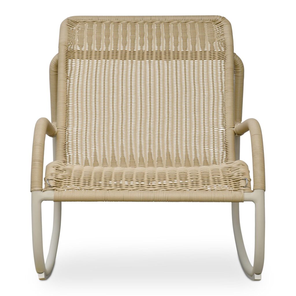 Lyra Outdoor Rocking Chair Beige - Image 5