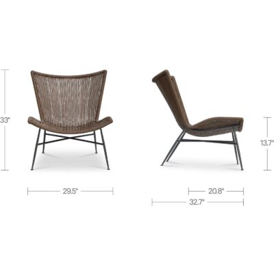 Paige Outdoor Accent Chair Brown GE-1003-03 GE 1003 03 70