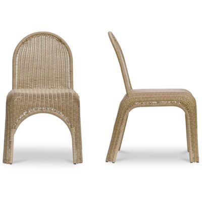 Kendall Outdoor Dining Chair Natural - Set of Two GE-1006-24 GE 1006 24 Kendall frontSide set shadsilo