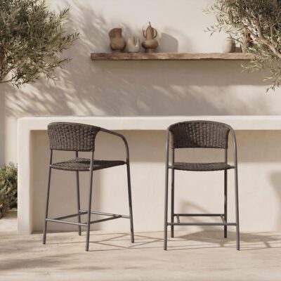Zola Outdoor Bar Stool Dark Brown GE-1007-20 GE 1007 20 01