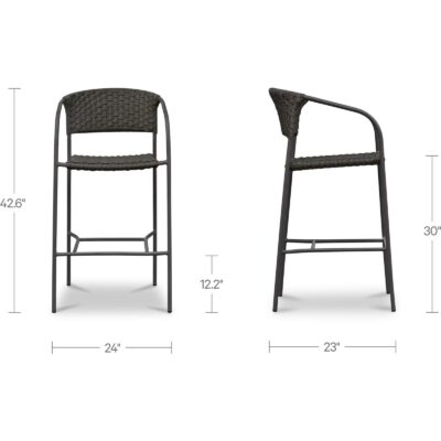 Zola Outdoor Bar Stool Dark Brown GE-1007-20 GE 1007 20 70