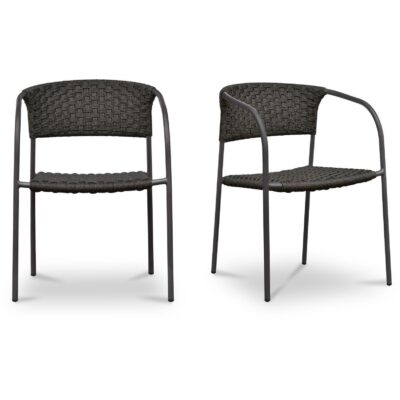 Zola Outdoor Dining Chair Dark Brown - Set of Two