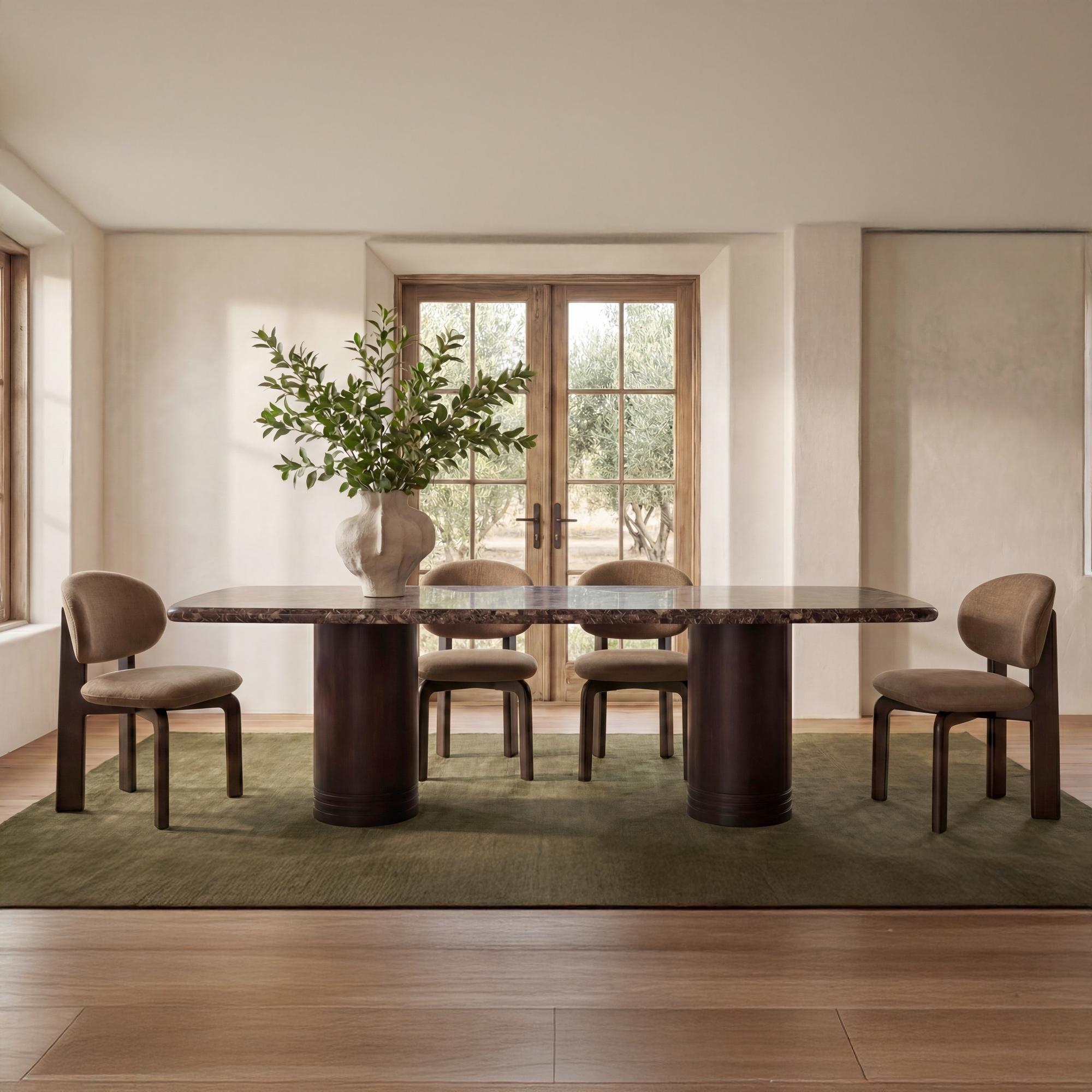 Daphne Dining Table Large Dark Emperador Marble 2 Daphne Dining Table Large Dark Emperador Marble - Image 2