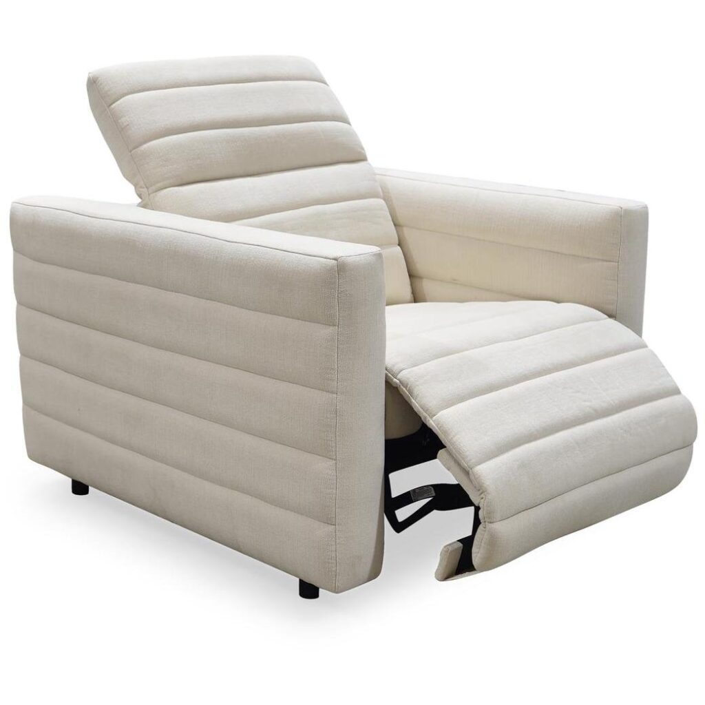 Juno Power Recliner Chair Off White - Image 2