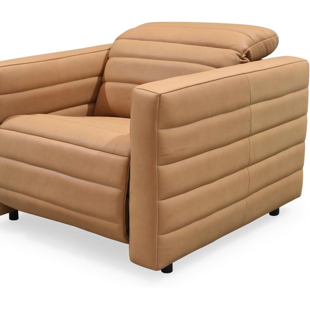 Juno Power Recliner Chair Tan Leather - Image 5