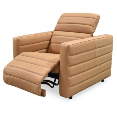 Juno Power Recliner Chair Tan Leather GO-1010-40 GO 1010 40 Juno diagL open shadsilo