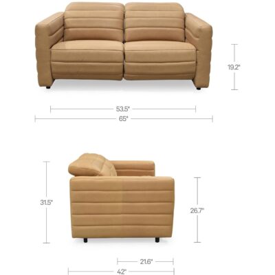 Juno Power Recliner Sofa Tan Leather GO-1011-40-0 GO 1011 40 0 70