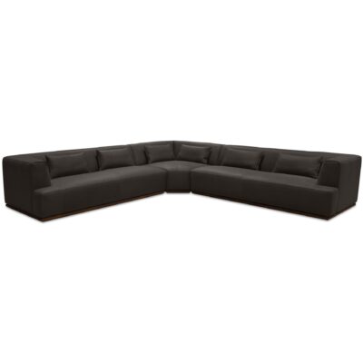Clove L-Shaped Sectional Deep Brown