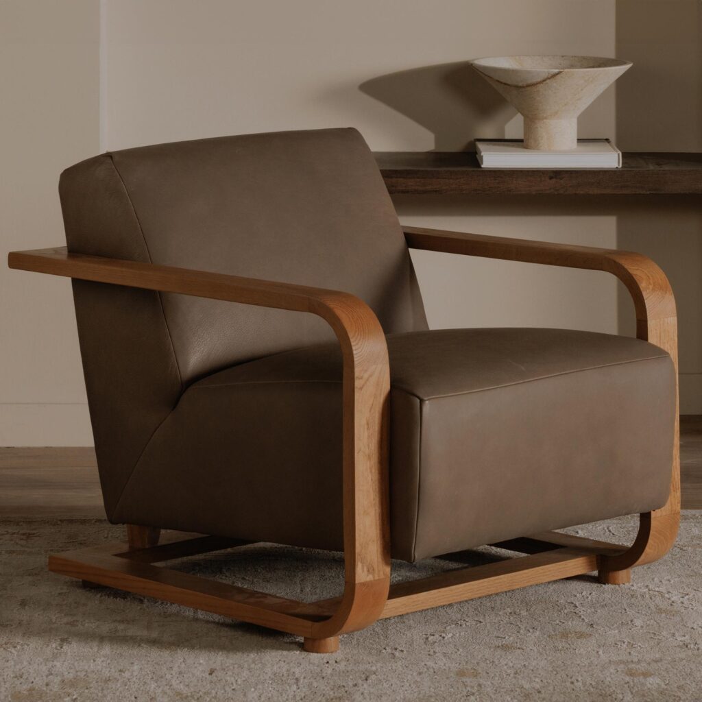 Eckersley Lounge Chair Cool Brown Leather - Image 7