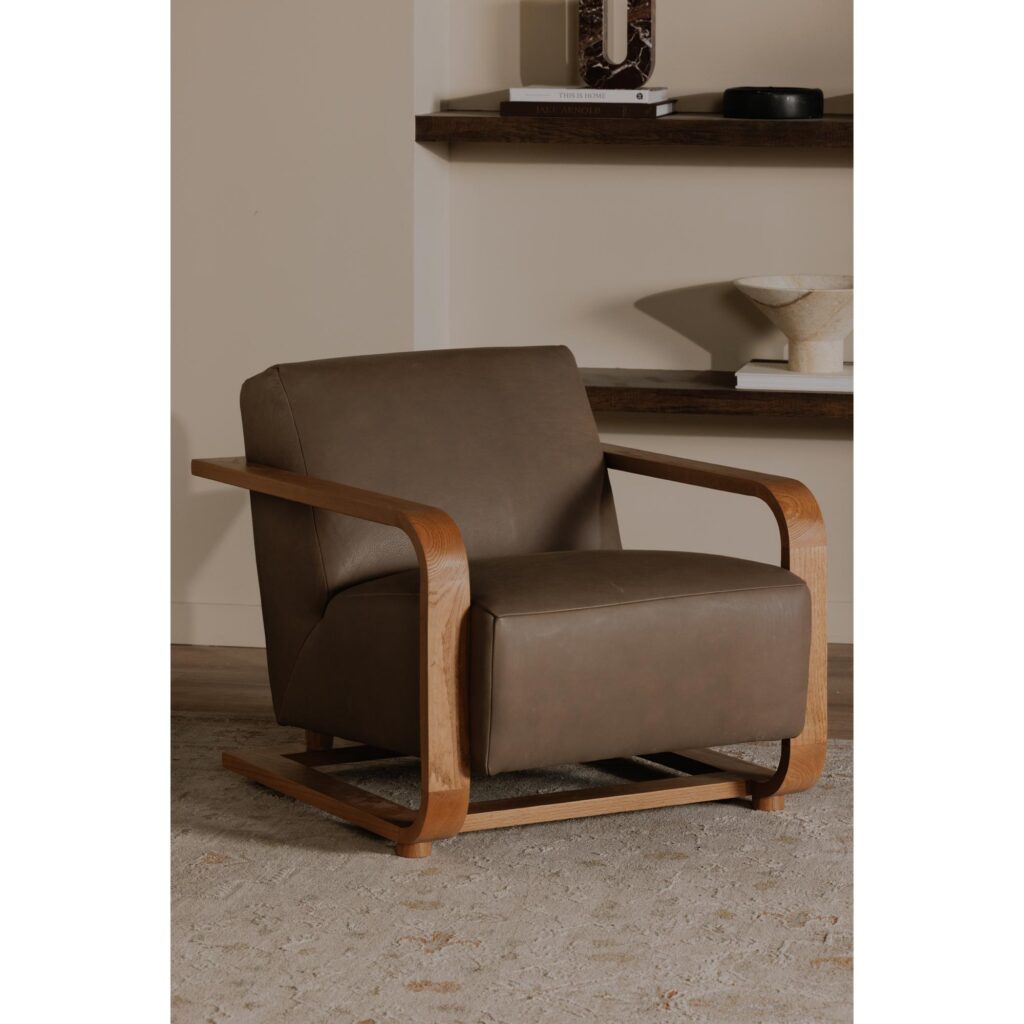 Eckersley Lounge Chair Cool Brown Leather - Image 8