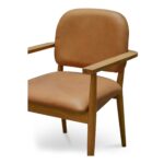 Norrie Dining Chair Brown Leather GO-1022-03 GO 1022 03 Norrie closeup02 shadsilo