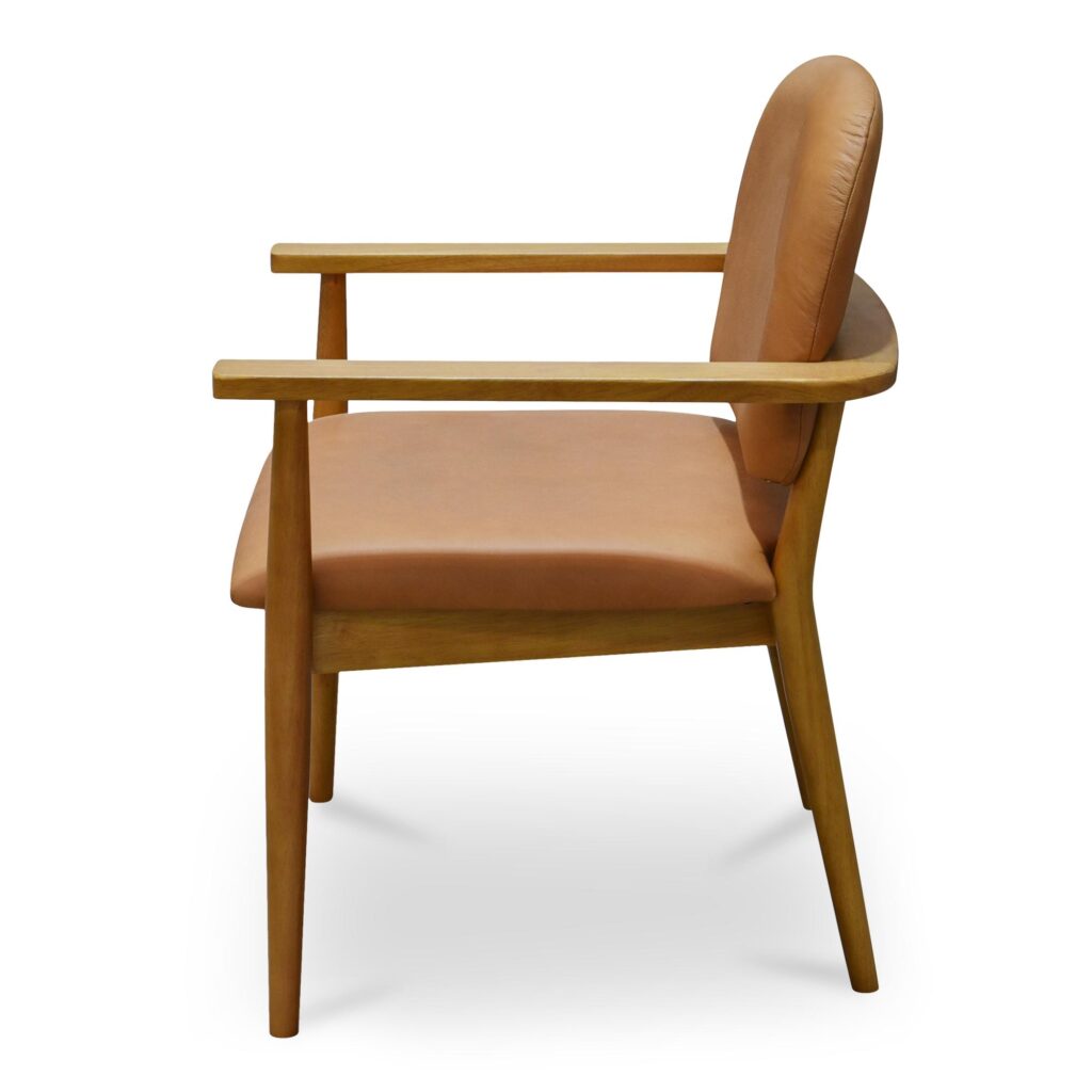 Norrie Dining Chair Brown Leather - Image 3