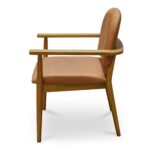 Norrie Dining Chair Brown Leather GO-1022-03 GO 1022 03 Norrie side left shadsilo