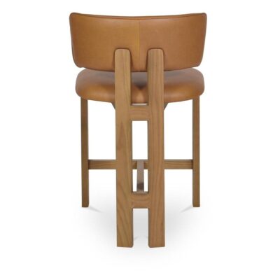 Morel Counter Stool Brown Leather GO-1024-03 GO 1024 03 Morel back shadsilo