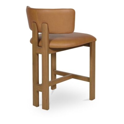 Morel Counter Stool Brown Leather GO-1024-03 GO 1024 03 Morel diagL back shadsilo