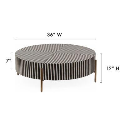 Chameau Small Coffee Table Black and White 15 Chameau Small Coffee Table Black and White GZ-1147-37 GZ 1147 37 70